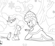 Coloriage Princesse Sofia aide Clever