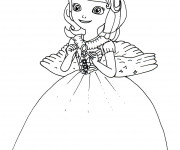 Coloriage Princesse Sofia est heureuse