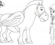 Coloriage Princesse Sofia et le cheval volant