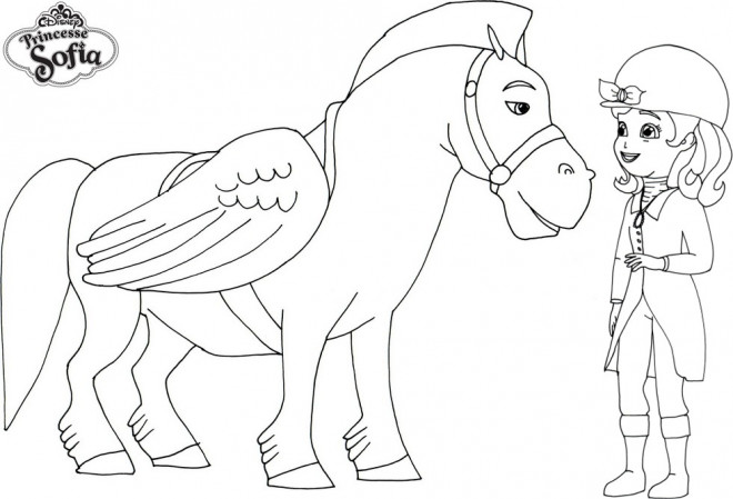 Coloriage Princesse Sofia Et Le Cheval Volant Dessin Gratuit