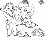 Coloriage et dessins gratuit Princesse Sofia et prince James à imprimer