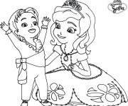 Coloriage et dessins gratuit Princesse Sofia et prince James à imprimer