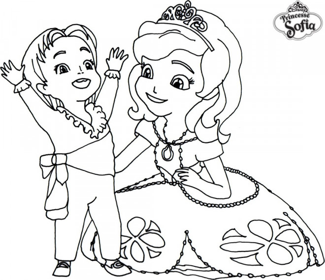 Coloriage Princesse Sofia Et Prince James Dessin Gratuit à