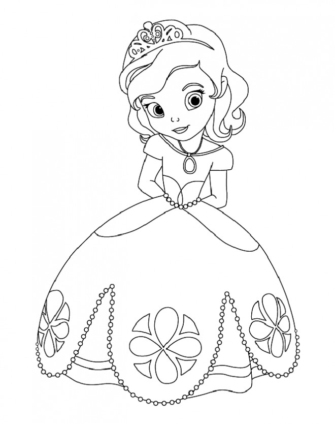 Coloriage Princesse Sofia Facile Dessin Gratuit à Imprimer