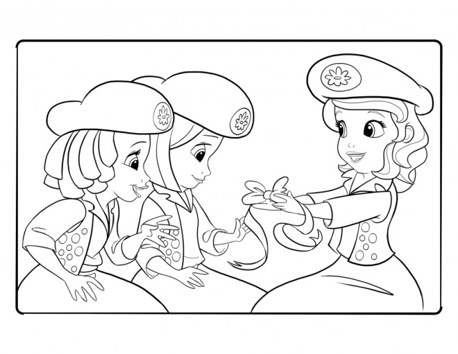 Coloriage et dessins gratuits Princesse Sofia scout un jour, scout toujours à imprimer