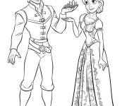 Coloriage Flynn donne la couronne &agrave; Raiponce