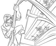 Coloriage Flynn Rider escalade la tour de Raiponce
