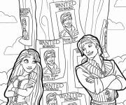 Coloriage Flynn rider et Raiponce sous l'arbre