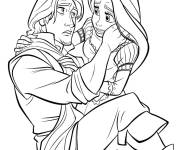 Coloriage L'amour entre Raiponce et Flynn