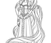 Coloriage La belle Raiponce aux longs cheveux