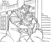 Coloriage Le p&egrave;re, la m&egrave;re de Raiponce