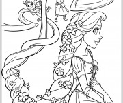 Coloriage Les enfants jouent avec Raiponce