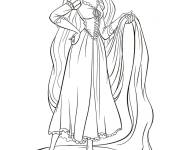 Coloriage Raiponce avec cheveux