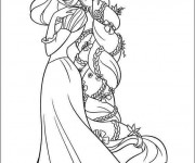 Coloriage Raiponce contente avec Pascal