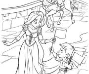 Coloriage Raiponce dans la ville