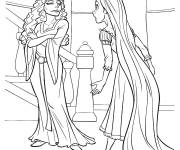 Coloriage Raiponce et la méchante Gothel