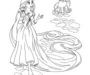 Coloriage Raiponce et Poney Disney