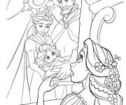 Coloriage Raiponce et sa famille royale