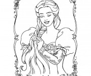 Coloriage Raiponce fait un tresse de ses cheveux