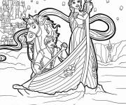 Coloriage Raiponce, Flynn et Maximus dans le navire