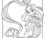 Coloriage Raiponce la princesse souriante