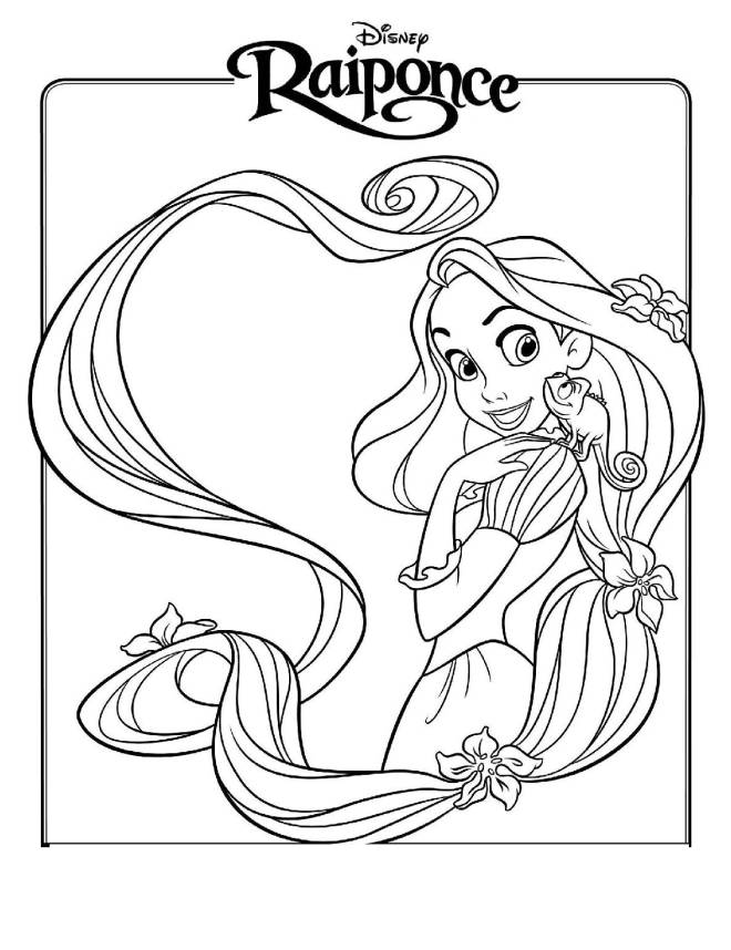 Coloriage et dessins gratuits Raiponce la princesse souriante à imprimer