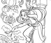 Coloriage Raiponce peint les murs pour Halloween
