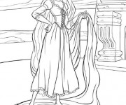 Coloriage Raiponce pr&ecirc;te &agrave; tirer