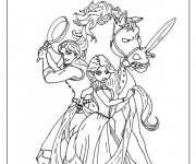 Coloriage et dessins gratuit Raiponce se prépare pour un combat à imprimer