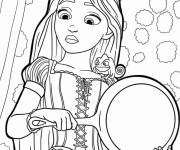 Coloriage Raiponce tenant une po&ecirc;le avec Pascal