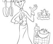 Coloriage et dessins gratuit Alfredo Linguini en dansant à imprimer