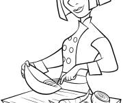 Coloriage Colette Tatou &agrave; la cuisine