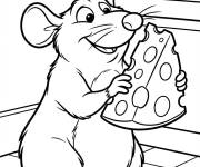 Coloriage &Eacute;mile renifle du gros fromage