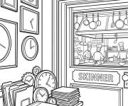 Coloriage Le bureau de Skinner