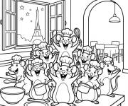Coloriage Les rats c&eacute;l&egrave;brent de Ratatouille