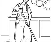 Coloriage Linguini avec balai