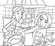 Coloriage Linguini et Colette Tatou et le chaos de la cuisine