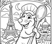 Coloriage Poster du film du rat chef Remy