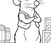 Coloriage Rat Django en pose confiante