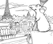 Coloriage Rat Remy de Ratatouille &agrave; Paris