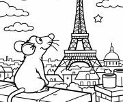 Coloriage Remy devant la tour effifel