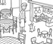 Coloriage Remy et Linguini dans le restaurent