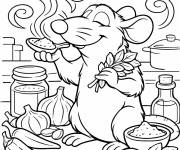 Coloriage Remy go&ucirc;te des &eacute;pices