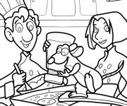 Coloriage Remy montre &agrave; Alfredo et Colette comment cuisiner