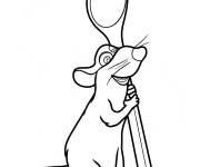 Coloriage R&eacute;my Ratatouille avec une louche facile