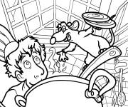 Coloriage Remy Ratatouille et Alfredo cuisinent