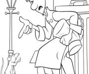 Coloriage R&eacute;my se dispute avec Linguini
