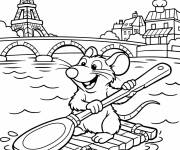 Coloriage Remy sur son petit navire sur le saine