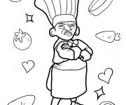 Coloriage Skinner avec des motifs de l&eacute;gumes