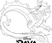 Coloriage Dragon Sisu sur poster de Raya Et Le Dernier Dragon 